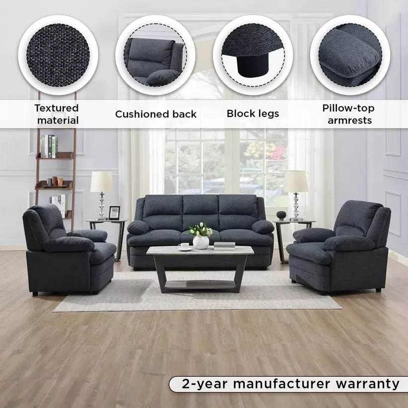 Bali Lamo 3-Seater Fabric Sofa - Image 6