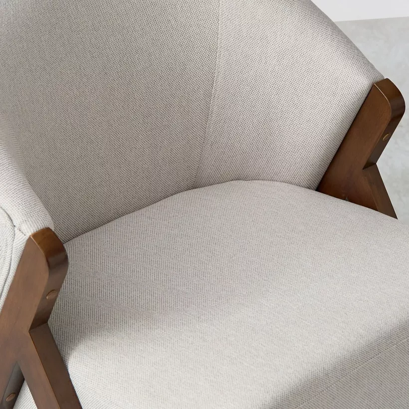 Porto Fabric Accent Chair with Wooden Frame - Image 4