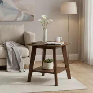 Scandi End Table with Shelf