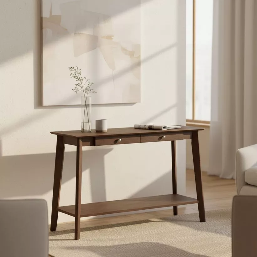 Scandi Console Sofa Table with 2 Drawers
