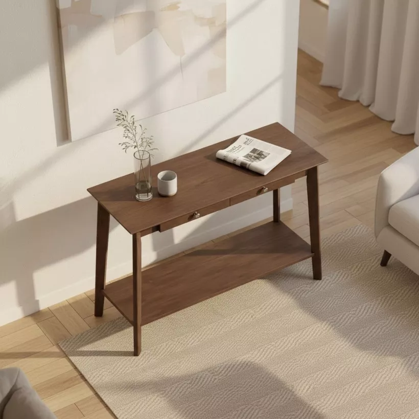 Scandi Console Sofa Table with 2 Drawers - Image 2