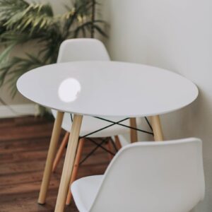 Marble-Print Round Dining Table